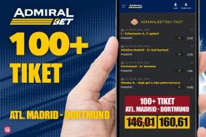 AdmiralBet 100+ tiket - Grizman, Morata, kartoni i korneri za kvotu 160,61
